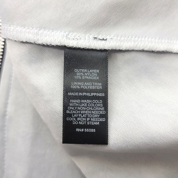 Express Black White Embroidered Floral Mesh Peplum Blouse Top NWT - Picture 6 of 6